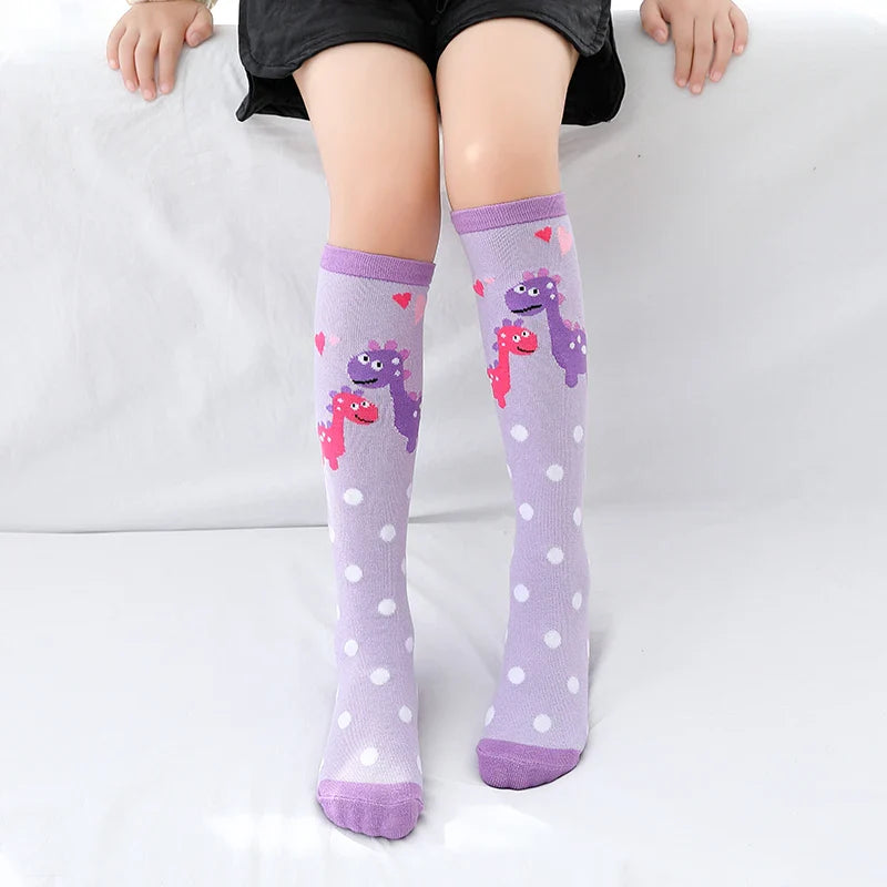 Colorful Embroidered Knee High Socks for Girls