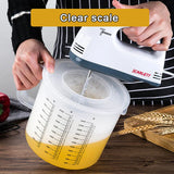 2.5L Large Measuring Cup with Lid - Transparent Plastic Mixing Bowl