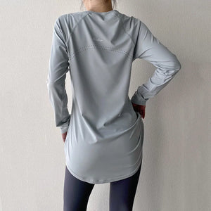 Long Sleeve Yoga Shirts for Women Breathable Stretchy Workout Tops