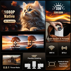 Magcubic HY310 Home Projector 1080P Mini Projector 4K AF Native 5W Speaker Air Mouse Voice Assistant Upgrated 330ANSI Android11
