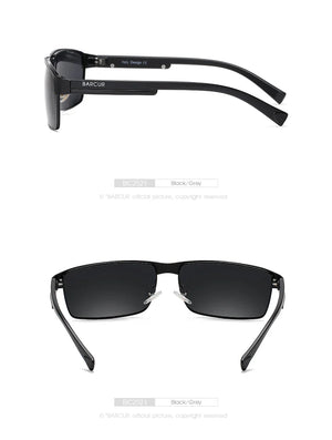 BARCUR Sunglasses Men’s Original Rectangle Fashionable Business Sunglasses – Polarized UV400 Protection for Driving Hiking Sports and Casual Wear – Trendy Fashion Shades Oculos De Sol with Anti-Reflective TAC Lenses
