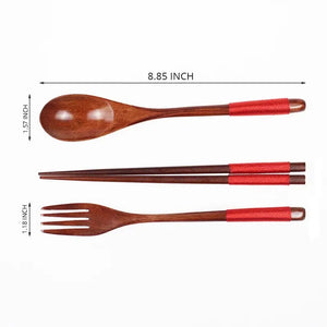 Wooden Chopsticks Fork Spoon Set - Japanese-style Tableware