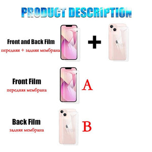 Full Cover iPhone 14 13 11 12 XS MAX XR X 7 8 6 6S SE Pro MAX Plus Mini Soft Back Phone Screen Protector Anti Bubble/Scratch Ultra Thin Tempered Glass Screen Protector