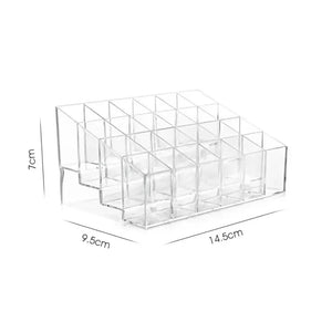 24-Slot Acrylic Lipstick Holder & Cosmetics Organizer