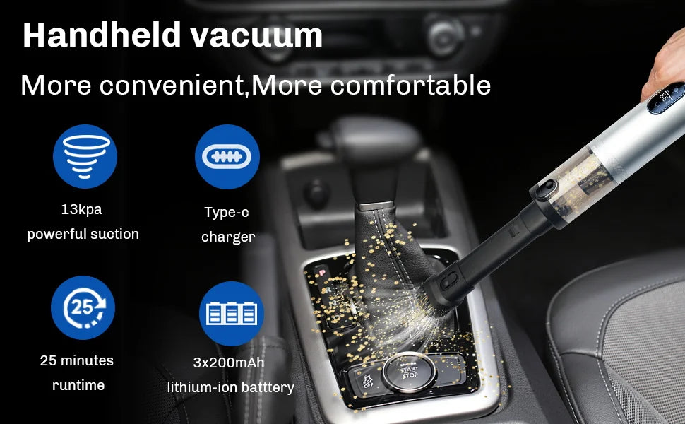 Cordless Handheld Vacuum Cleaner 30000Pa Mini Portable Wireless Cleaner for Home Office & Car Appliance Poweful Cleaning Machine