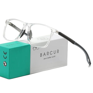 BARCUR Lightweight Sports Reading Glasses for Men & Women – Ultra-Light PC Frame Durable Presbyopia Eyewear with HD Transparent Acrylic Lenses – Comfortable Rectangle Readers for Casual Daily Wear and Outdoor Use