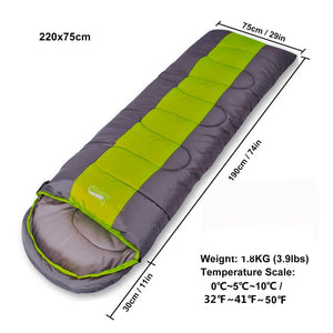 Camping Sleeping Bag Lightweight 4 Season Warm & Cold Envelope