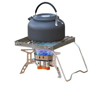 Compact Camping Stove Grill Rack & Burner for Outdoor Cooking