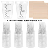 FAIS DU 8oz Disposable Measuring Cups with Stir Sticks for Epoxy, Baking, Paint Mixing