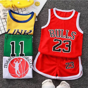 Summer Kids  Basketball Jersey and Shorts Set