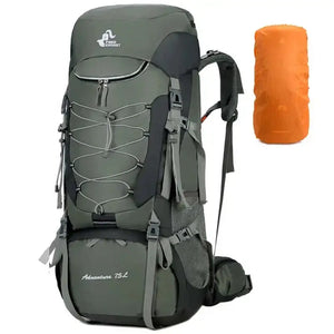 75L Camping Backpack Travel Sport Bag With Rain Cover