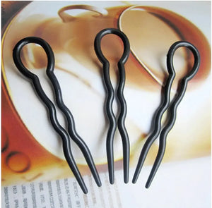 3 Pcs/Set Women Round Toe U Shaped Hair Pins and Clips Plastic Grips Convenient Simple Forks Hair Styling Tool Magic hairgrips