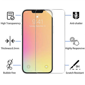 4PCS Tempered Glass for iPhone 11 12 13 14 Pro XR X XS Max Screen Protector on for iPhone 12 Pro Max Mini 7 8 6 6S Plus SE Glass Tempered Glass Easy Frame Installation HD Ultra-Thin Screen Protector