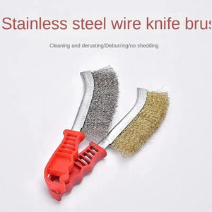Copper Plated Stainless Steel Wire Brush for Grill Rust Removal, Long Handle
