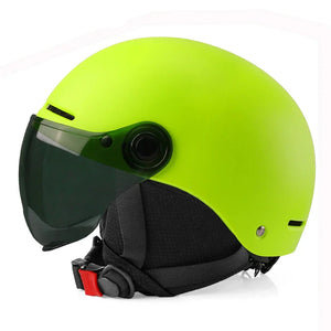 Cycling Helmet with Integrated Goggles and Ear Protection