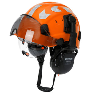 Total Head Protection: Safety Helmet with Visor and Earmuffs
