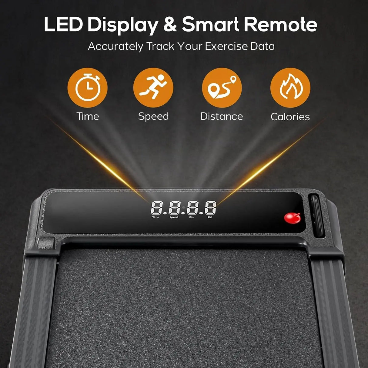 Under Desk Walking Pad, Portable Compact Electric Treadmill, Quiet Fitness Machine with Remote & LED Display for Home Office