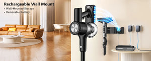 Cordless Vacuum Cleaner, 55Kpa/55Mins Vacuum Cleaners for Home, Anti-tangle Stick Vacuum with Self-Standing, Wall Mount Charging