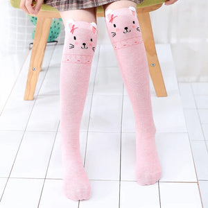 Colorful Embroidered Knee High Socks for Girls
