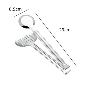 Stainless Steel Food Tongs Oil Drain Bread Steak BBQ Tools