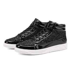 Hip Hop Inspired High Top Sneakers with Mirrors