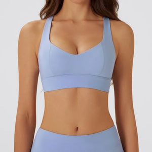 High-Support Push-Up Halter Yoga Bra Top