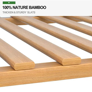 Bamboo Clothing Garment Rack, Free Standing Clothes Coat Hanger, Closet Organizer w/Shoe Rack, Multi-tiered Wardrobe Storage Sh