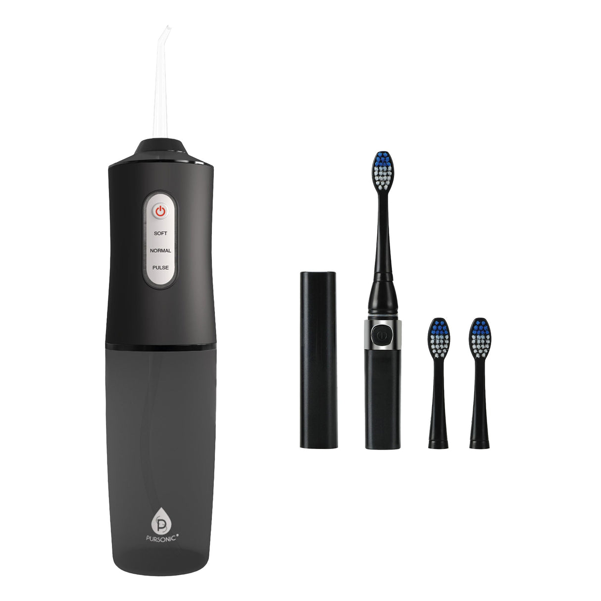 Pursonic Water Flosser & Portable Sonic Toothbrush Oral Care Bundle – Complete On-the-Go Dental Hygiene Kit by Pursonic