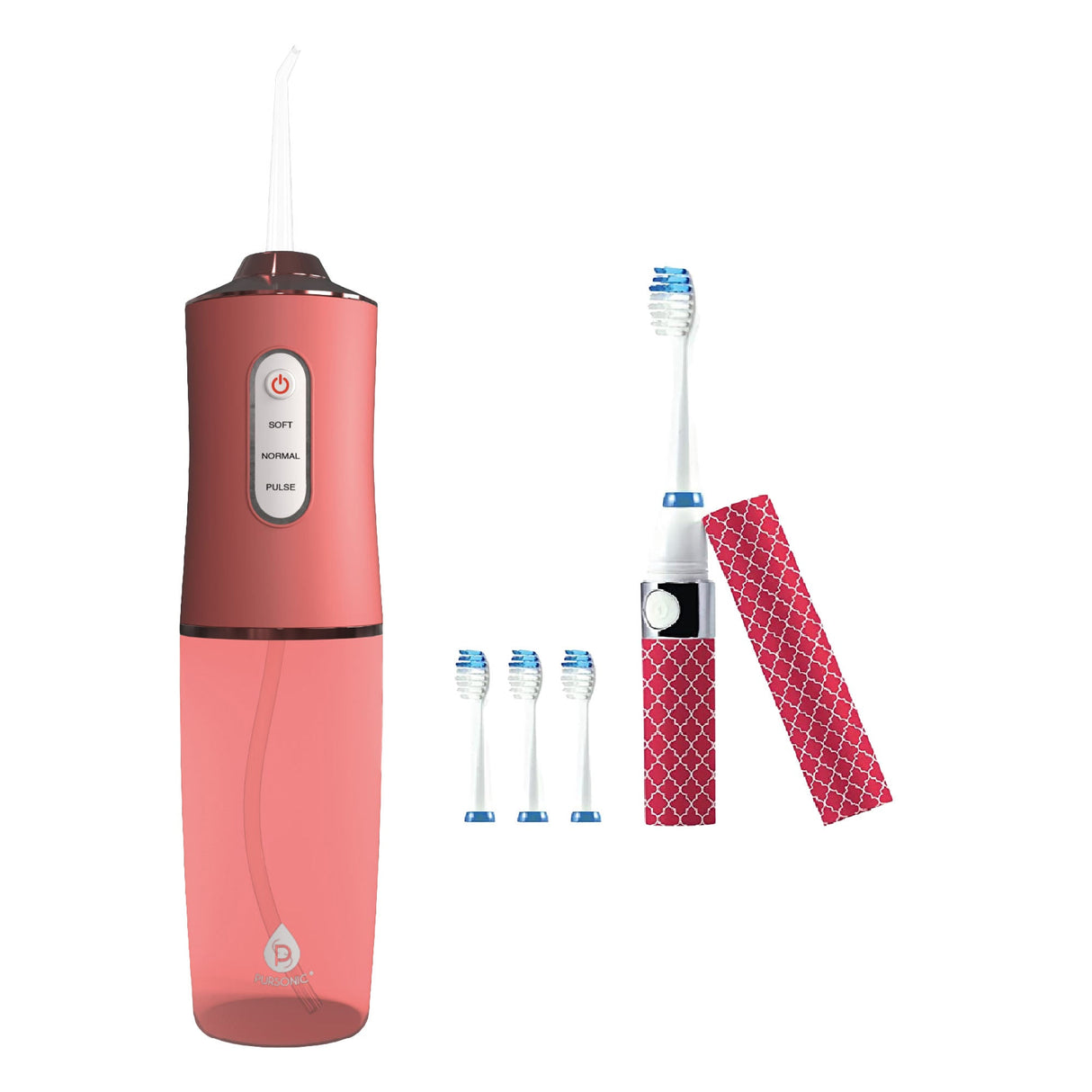 Pursonic Water Flosser & Portable Sonic Toothbrush Oral Care Bundle – Complete On-the-Go Dental Hygiene Kit by Pursonic