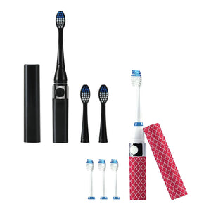 Pursonic Black & Pink Portable Sonic Toothbrush Bundle – Powerful On-the-Go Oral Care with 2 Travel-Ready Toothbrushes and Extra Brush Heads by Pursonic