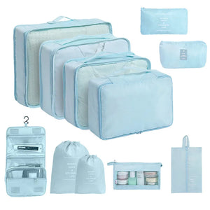 7/8/9/10/11 Pcs Set Travel Organizer Storage Bags Suitcase Packing Cubes Set Cases Portable Luggage Clothes Shoe Tidy Pouch