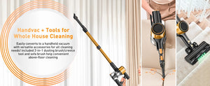 Cordless Vacuum Cleaner 8 in 1 Powerful Suction Lightweight,LED Display,45Mins Detachable Battery Vacuum for Floor/Carpet/Pet