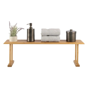 Bamboo Sink Shelf Countertop - Non-Slip Counter Organizer and Space-Saving Storage