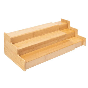 Bamboo Organizers Expandable Spice Rack, 3-Tier, 12.91-22.4x7.67x4.4 in