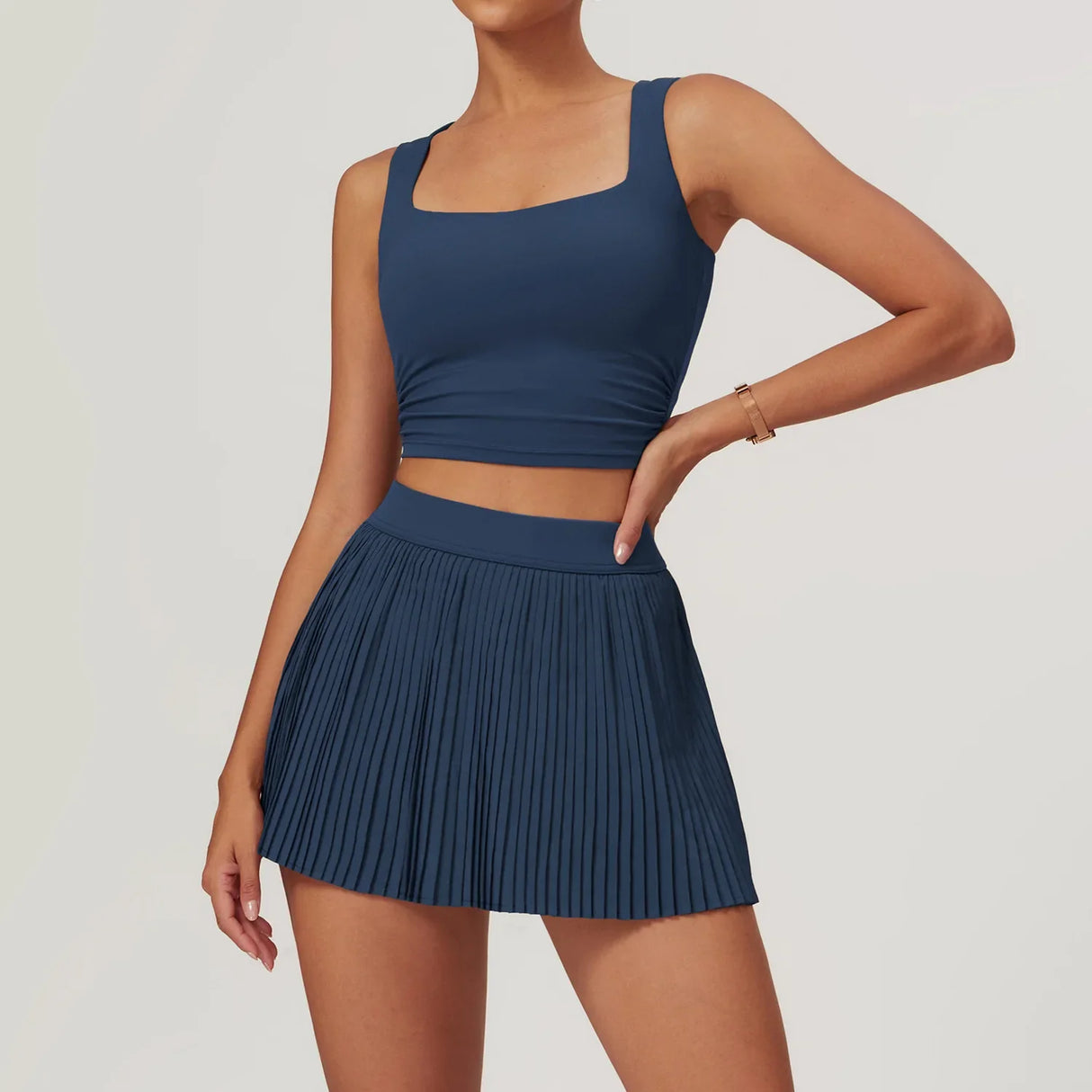 Women's 2 Piece Yoga Tennis Skirt Set Gym  Outdoor  & Sportswear