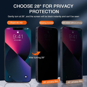 4PCS Full Cover Privacy Tempered Glass For iPhone 11 12 13 PRO MAX Anti-Spy Screen Protectors For iPhone 14 XS Max XR 7 8 Plus Anti Spy Privacy Screen Protector For iPhone