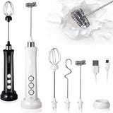 Wireless Rechargeable Milk Frother - 3 Speeds, Handheld Foam Maker for Latte, Cappuccino, Hot Chocolate - USB Charging