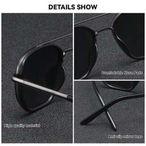 BARCUR Sunglasses Men’s Polygon Fashionable Frame – Polarized UV400 Protection for Summer Driving Outdoor and Casual Wear – Stylish Comfortable Thickened Striped Design with TAC Lenses