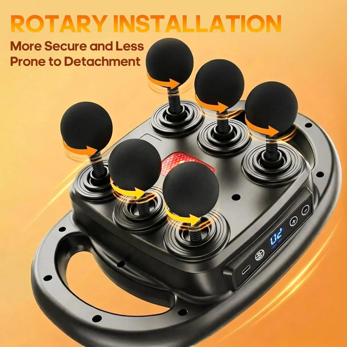 LINGTENG Deep Tissue Massage Gun, equipped with 6 head muscle massagers, a back massager, a percussive massage tool, and a handheld massager, featuring 9 intensity levels and 4 modes, suitable as a Christmas gift, adult birth