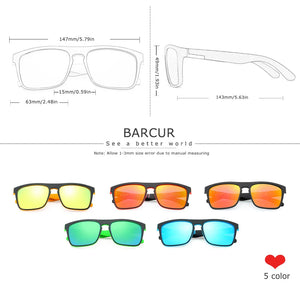 BARCUR Men's Polarized Driving Sunglasses – UV400 Protection Lightweight TR90 Frame Anti-Glare Lens Stylish Oculos de Sol Summer Sunglasses