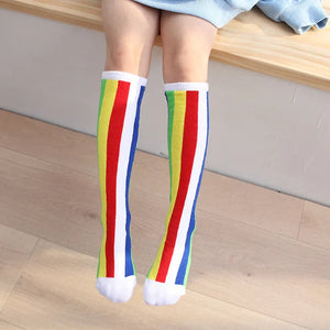 Colorful Embroidered Knee High Socks for Girls