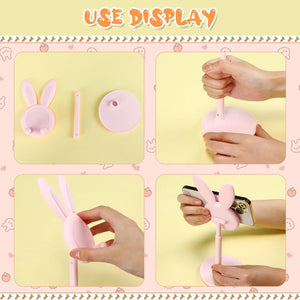 Cute Bunny Phone Stand, Adjustable Universal Desk Mount for Smartphones, Kawaii Animal Decor for Home Office, Lovely Gift for Gi