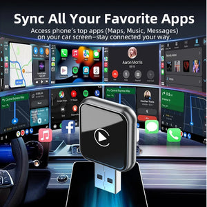 Vyvylabs Upgraded Wireless Carplay Adapter Convert Wired to Wireless Carplay Adapter Fast Auto Connection for iPhone Android Device