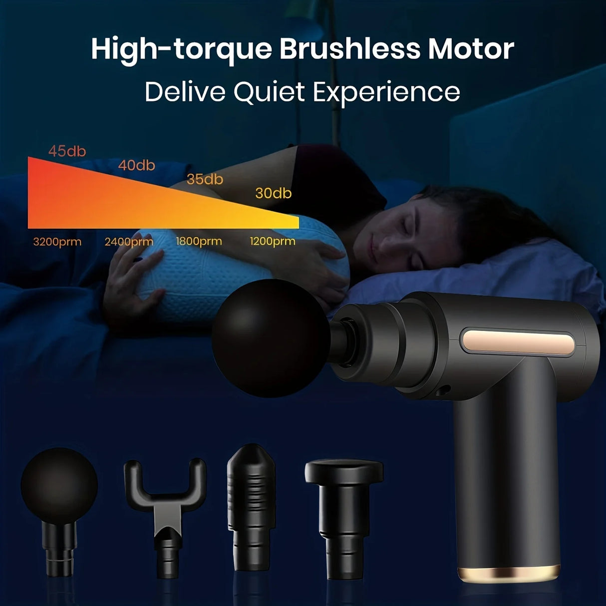 Deep Muscle Massage Gun Portable, Fascia Vibration Gun for Body Neck Back Relaxation, Fitness Slimming Tool