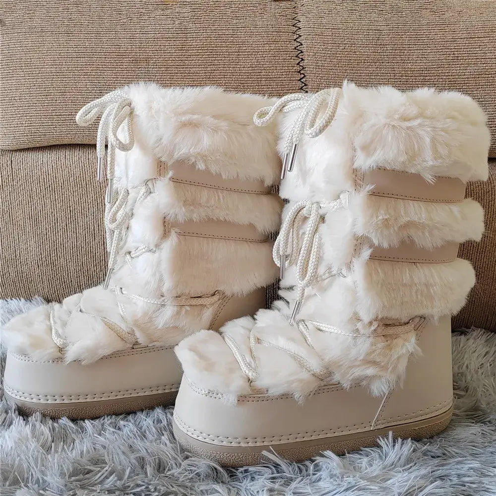 Stay Warm in Style  Y2K Fur Boots
