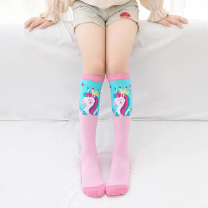 Colorful Embroidered Knee High Socks for Girls