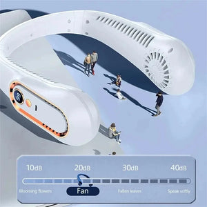 TINSOL New ceiling fan USB rechargeable portable small fan students office sports digital display ceiling fan hanging neck fan