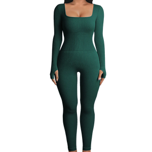 Sleek and Stylish  Ribbed Yoga Jumpsuit
