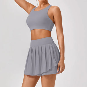2 Piece Pleated Tennis Skirt Set