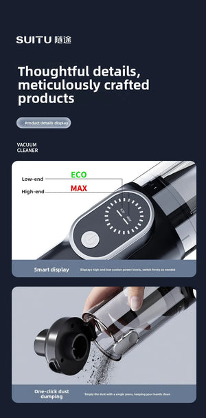 65000RPM Portable Car Vacuum Cleaner Wireless Handheld Mini Wet Dry Silent Powerful for Auto Cleaning